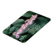 Neon Pink Sign Modern Tropical Save the Date Magnet (Linke Seite)