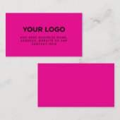 Neon Pink | Simple Company Logo Visitenkarte (Vorne/Hinten)