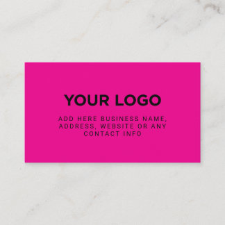 Neon Pink | Simple Company Logo Visitenkarte