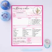 Neon Pink Simple Modern Bakery Cake Order Form Flyer (Einzeln)