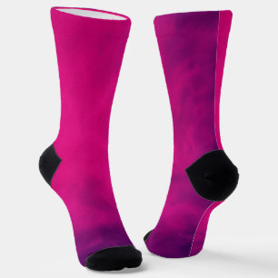 Neon Pink Smoke Gradient Crew Socken - individuell