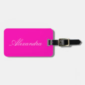 Neon Pink Solid Color Anpassen Gepäckanhänger (Vorderseite horizontal)