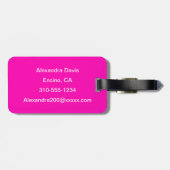 Neon Pink Solid Color Anpassen Gepäckanhänger (Rückseite horizontal)