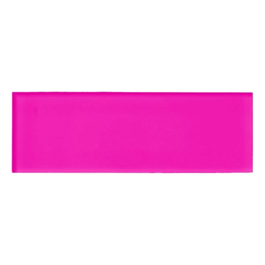Neon Pink Solid Color Anpassen Namenschild (Vorderseite)