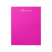 Neon Pink Solid Color Anpassen Notizblock (Rotiert)