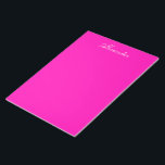 Neon Pink Solid Color Anpassen Notizblock<br><div class="desc">Dieses Produkt ist in Neon Pink erhältlich,  einer sehr hellen,  lebhaften rosa Farbe. Passen Sie dieses Produkt einfach mit Ihrem eigenen Text,  Bild oder Foto an.</div>