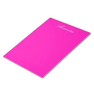 Neon Pink Solid Color Anpassen Notizblock