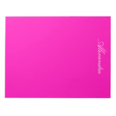 Neon Pink Solid Color Anpassen Notizblock (Vorderseite)