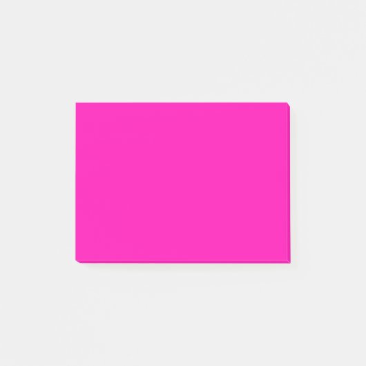 Neon Pink Solid Color Anpassen Post-it Klebezettel (Vorderseite)
