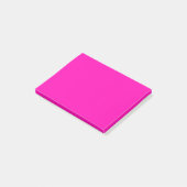 Neon Pink Solid Color Anpassen Post-it Klebezettel (angewinkelt)
