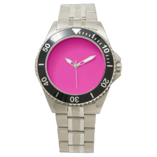 Neon Pink Solid Color Armbanduhr
