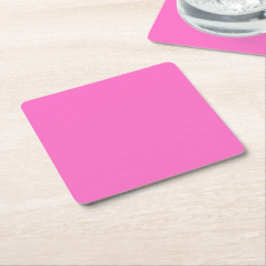 Neon Pink Solid Color | Classic Rechteckiger Pappuntersetzer
