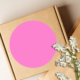 Neon Pink Solid Color Classic Runder Aufkleber