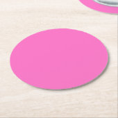 Neon Pink Solid Color | Classic Runder Pappuntersetzer (Angewinkelt)