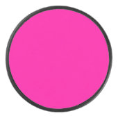 Neon Pink Solid Color Eishockey Puck (Vorderseite)