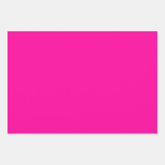 Neon Pink Solid Color Geschenkpapier Set (Vorderseite)