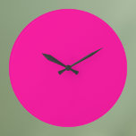 Neon Pink Solid Color Große Wanduhr<br><div class="desc">Neon Pink Solid Color</div>
