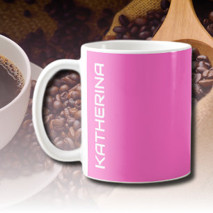 Neon Pink Solid Color Klassisches Personalisiert Kaffeetasse