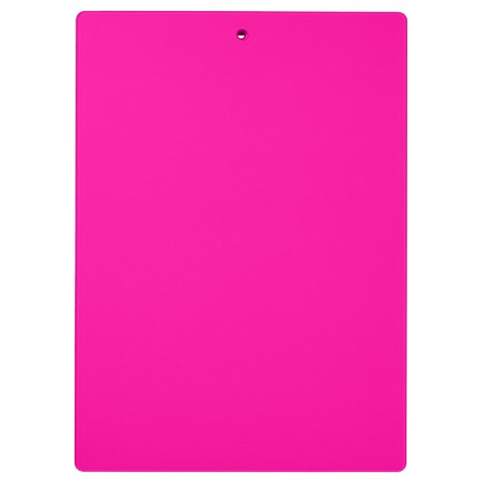 Neon Pink Solid Color Klemmbrett (Rückseite)