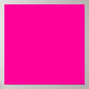 Neon Pink Solid Color Poster