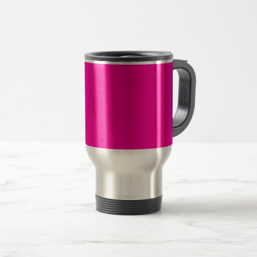 Neon Pink Solid Color Reisebecher (VorderseiteRechts)