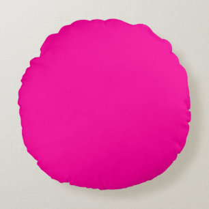 Neon Pink Solid Color Rundes Kissen