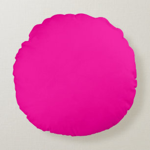 Neon Pink Solid Color Rundes Kissen