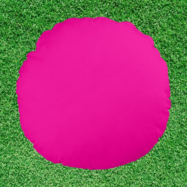 Neon Pink Solid Color Rundes Kissen (Von Creator hochgeladen)