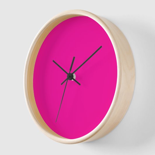 Neon Pink Solid Color Uhr (Winkel)