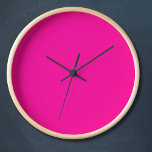 Neon Pink Solid Color Uhr<br><div class="desc">Neon Pink Solid Color</div>