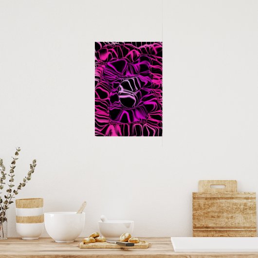 Neon Pink Space Poster (Küche)
