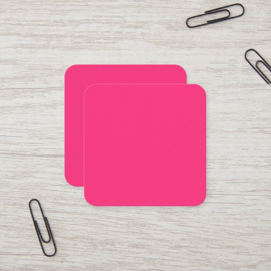 Neon Pink Square Business Card Quadratische Visitenkarte (Vorderseite/Rückseite Beispiel)