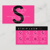 Neon Pink Strip Lash Aftercare Visitenkarte (Vorne/Hinten)