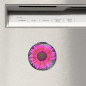 Neon Pink Sunflower Magnet (In Situ (Geschirrspüler))