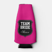 Neon pink Team Bride Hochzeitsfeier Flaschenkühler (Vorderseite)