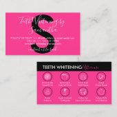 Neon Pink Teeth Whitening Aftercare Tipps Visitenkarte (Vorne/Hinten)