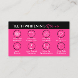 Neon Pink Teeth Whitening Aftercare Tipps Visitenkarte