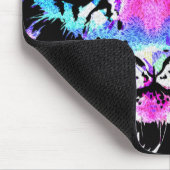 Neon Pink Tiger Head Portrait - Tiger Mouse Pad Mousepad (Ecke)