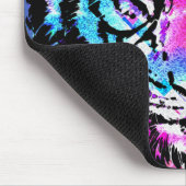 Neon Pink Tiger Head Portrait - Tiger Mouse Pad Mousepad (Ecke)
