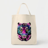 Neon Pink Tiger Head - Tiger Tragetasche (Vorne)