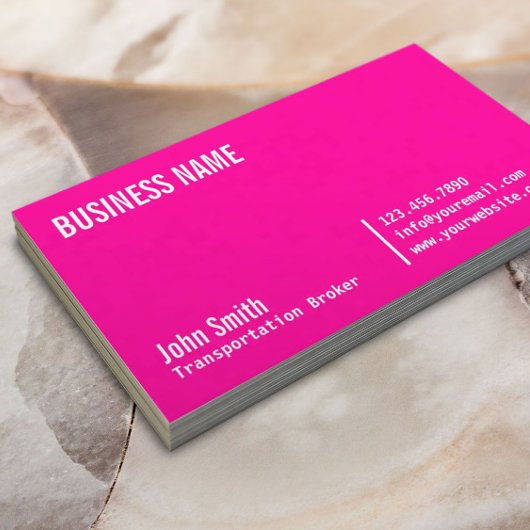 Neon Pink Transportbroker Business Card Visitenkarte