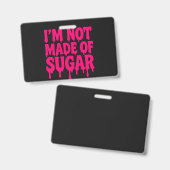 Neon Pink Tropfen Abzeichen (schwarz) - Anpassbar Ausweis (Front & Back)