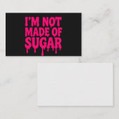 Neon Pink Tropfen Quote Card (Schwarz) - Anpassbar Visitenkarte (Vorne/Hinten)
