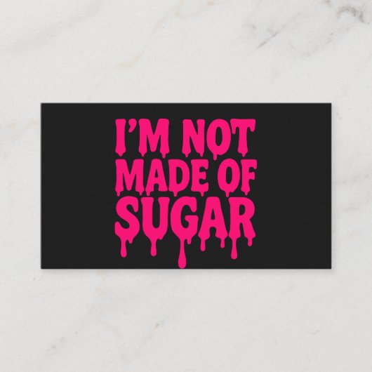 Neon Pink Tropfen Quote Card (Schwarz) - Anpassbar Visitenkarte (Vorderseite)