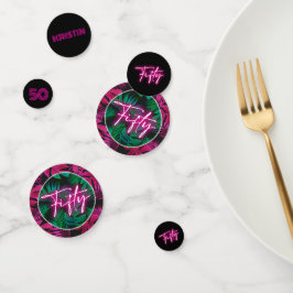 Neon Pink Tropical 50. Geburtstag Konfetti