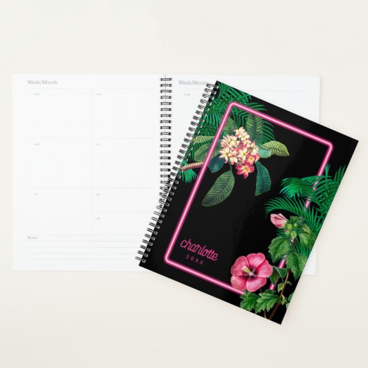 Neon Pink Tropical Botanicals Jahr Planer (Anzeige)