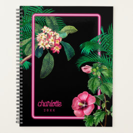 Neon Pink Tropical Botanicals Jahr Planer
