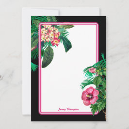 Neon Pink Tropical Botanicals Mitteilungskarte