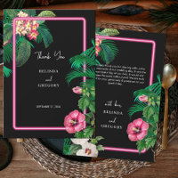 Neon Pink Tropical Retro Botanicals Hochzeit