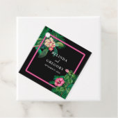 Neon Pink Tropical Retro Botanicals Hochzeit Geschenkanhänger (Beispiel)